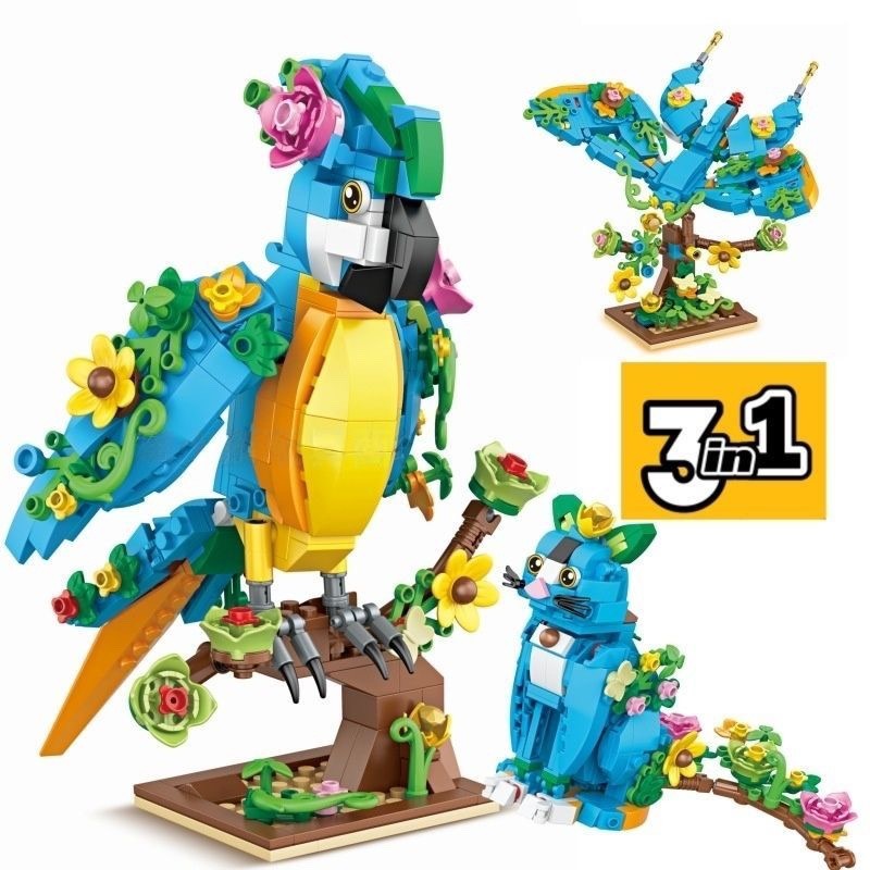 400pcs 3-In-1 Animal Transformation Building Blocks Set, Gift